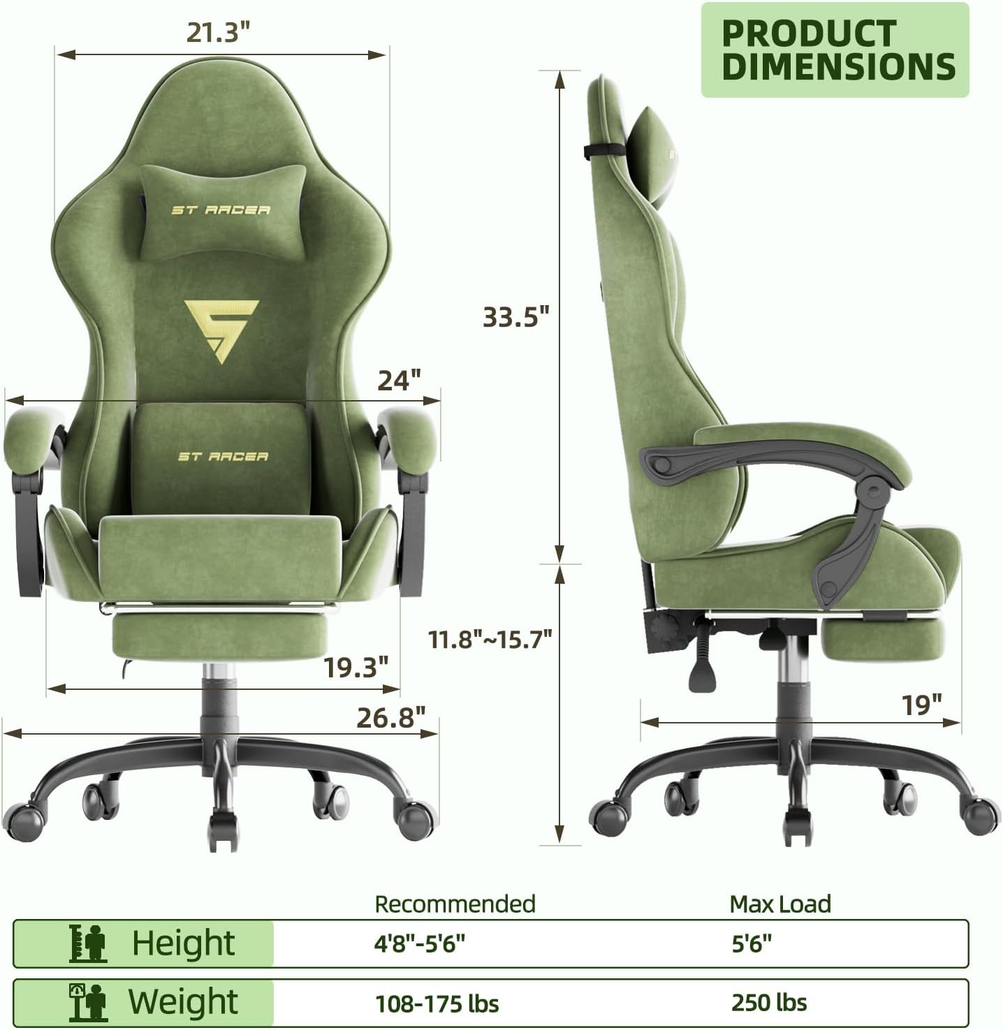 Gaming Chair Racing for Adult, - Massage review and price