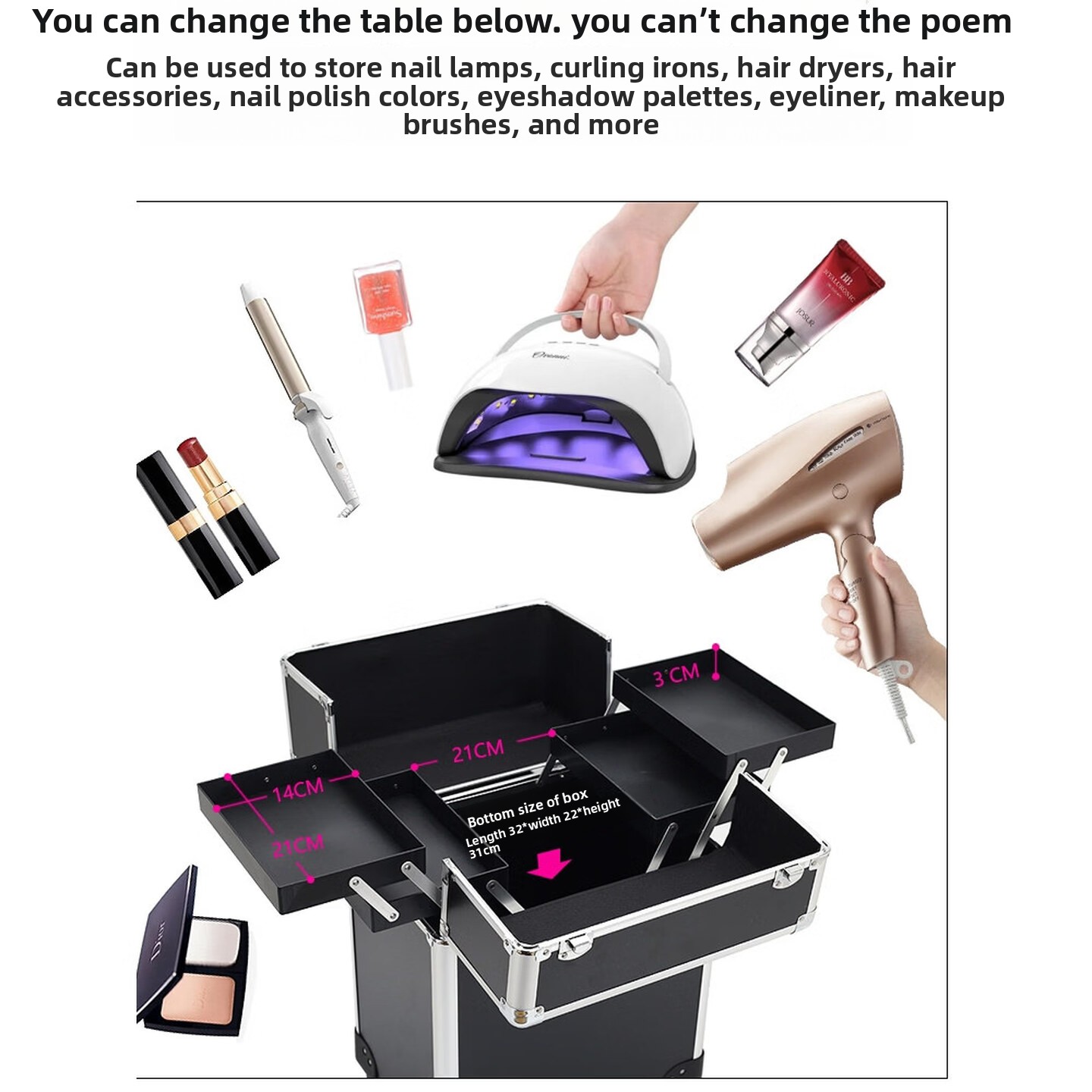 Rolling Makeup Case, Lockable  - Makeup review and price