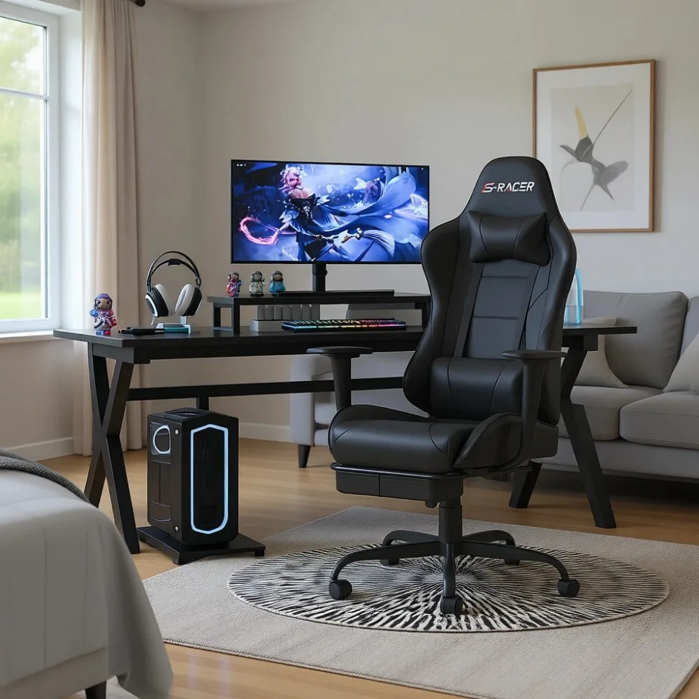 Gaming Chair with Footrest Mas - Massage review and price